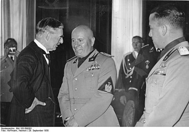 Münchener Abkommen, Chamberlain, Mussolini, Ciano